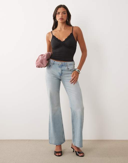 ASOS DESIGN - Caraco près du corps avec bords en dentelle - Noir, 3 de 4