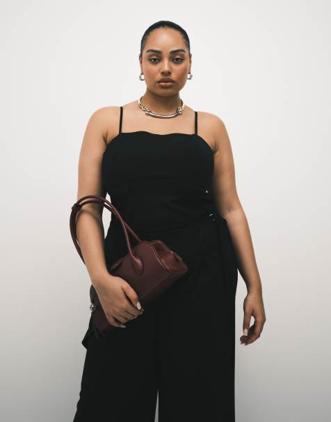 ASOS DESIGN - Caraco près du corps en sergé avec buste incurvé - Noir - view 1