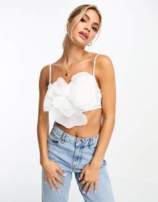 ASOS DESIGN - Caraco style corsage avec bretelles au dos - Ivoire