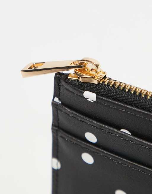 ASOS DESIGN card holder in mono polka dot, 2 of 3