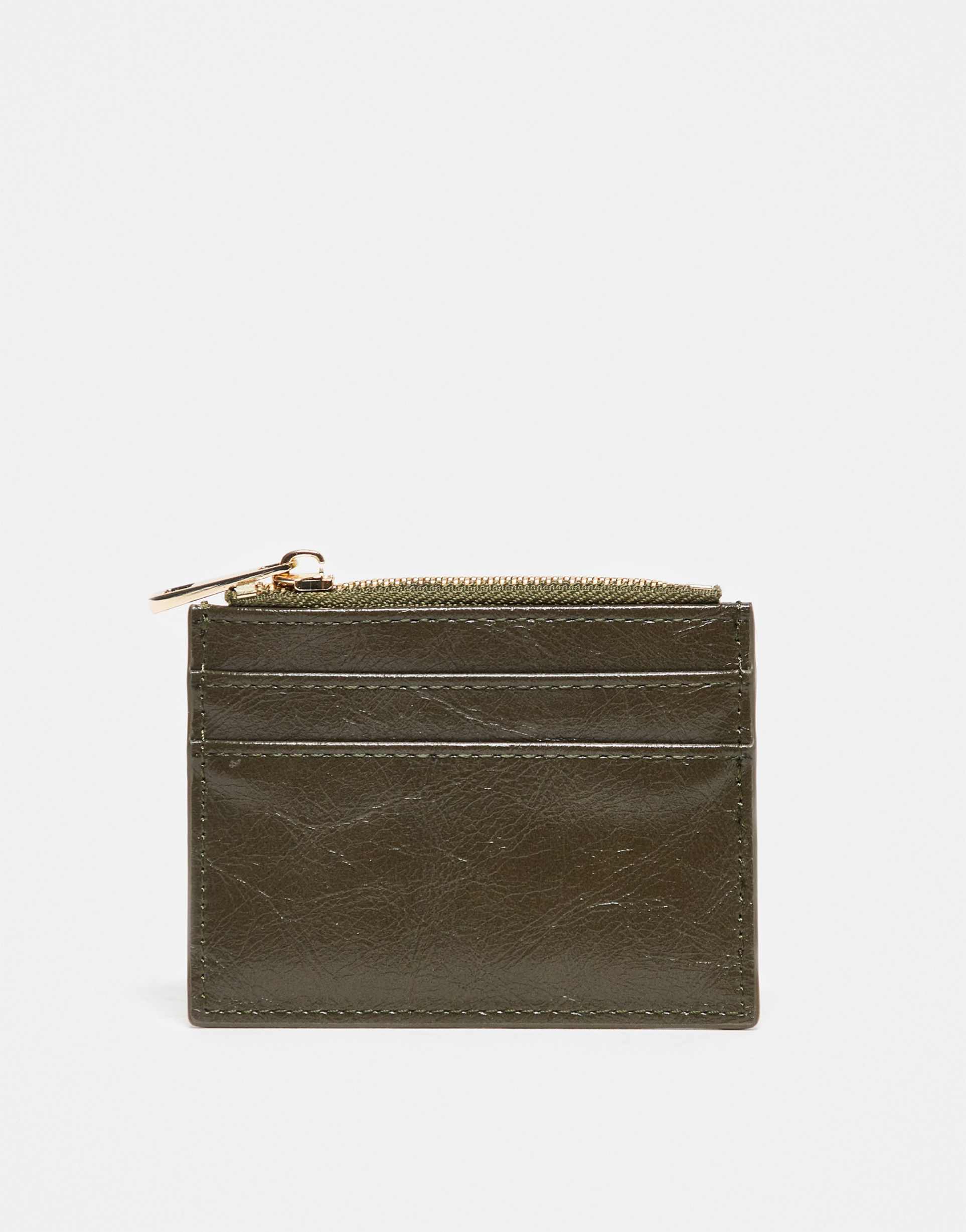asos design card holder in olive