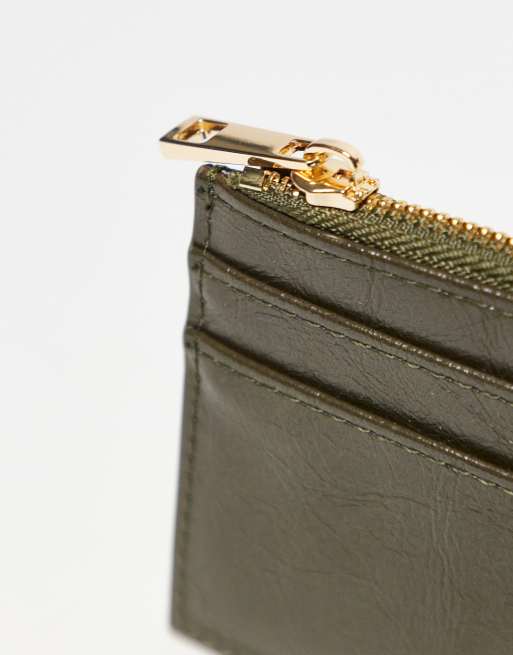 ASOS DESIGN card holder in olive, 2 of 3