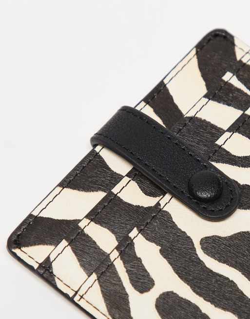 ASOS DESIGN card holder in zebra print