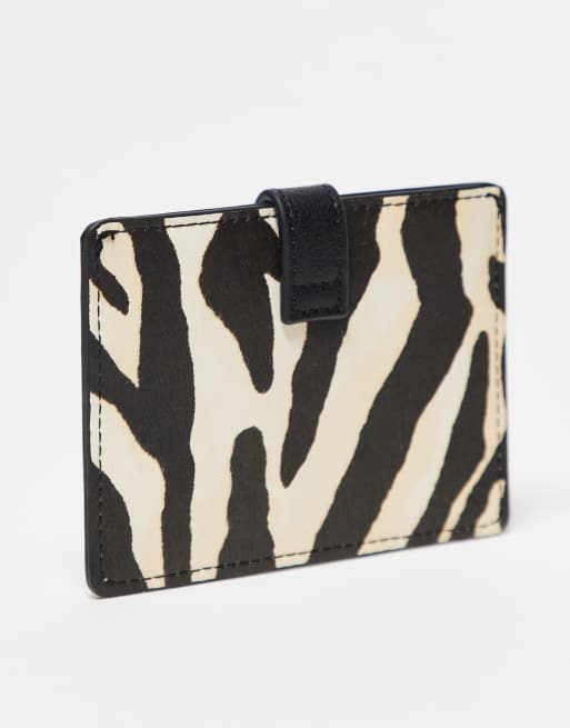 ASOS DESIGN card holder in zebra print