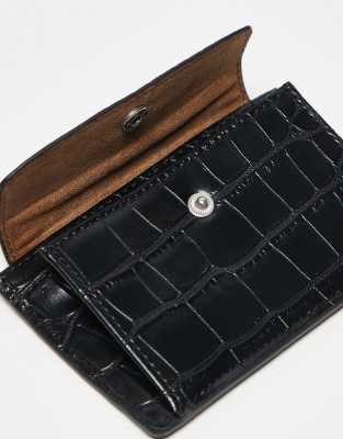 Asos Design Card Holder With Snap In Gold