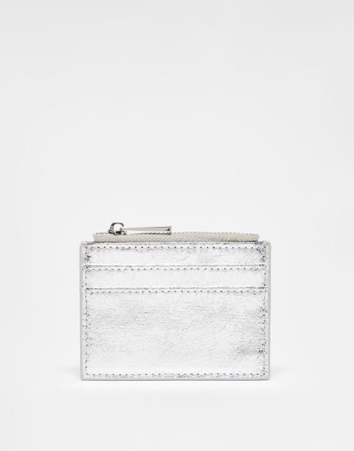 ASOS DESIGN cardholder in silver