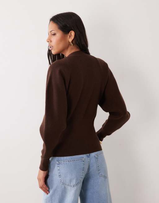 ASOS DESIGN cardigan a doppio strato in chocolate, 3 di 4