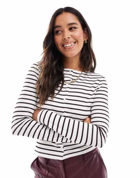 ASOS DESIGN - Cardigan a righe marroni e bianche - view 1