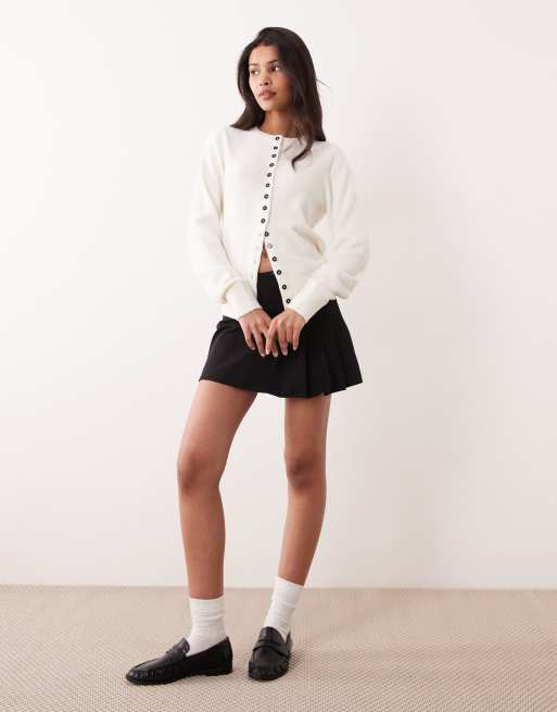 ASOS DESIGN - Cardigan aderente color crema, 2 di 4