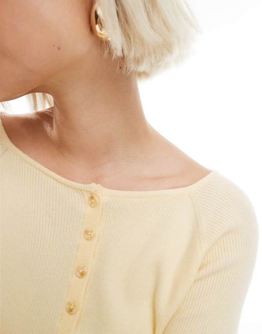 ASOS DESIGN - Cardigan aderente color latticello a coste