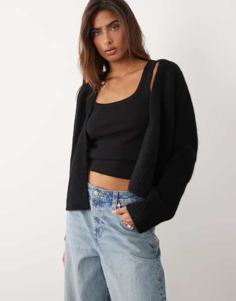 ASOS DESIGN - Cardigan asimmetrico nero - view 1