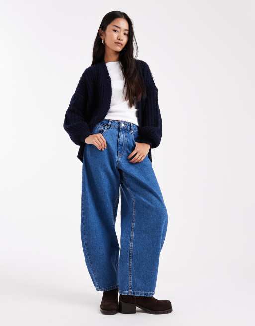 ASOS DESIGN - Cardigan blu navy taglio lungo soffice fil-à-fil, 4 di 4