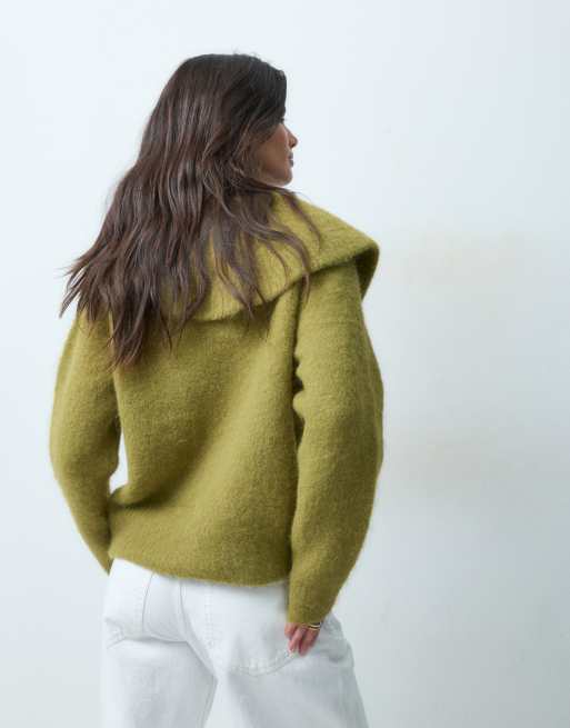 ASOS DESIGN - Cárdigan con cuello y cintura entallada en oliva, 4 de 4