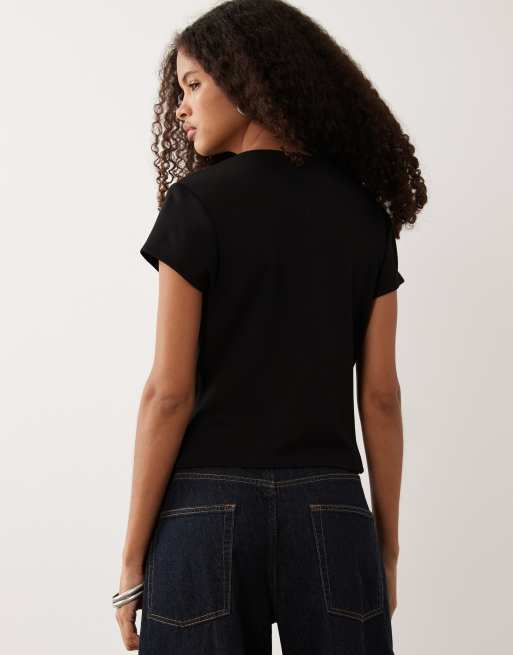 ASOS DESIGN - cárdigan de manga corta negro, 3 de 4