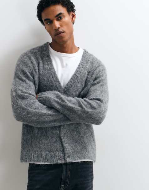 ASOS DESIGN cárdigan de punto extragrande gris - view 1