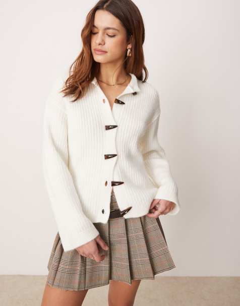 ASOS DESIGN - Cardigan écru in maglia con bottoni - view 1