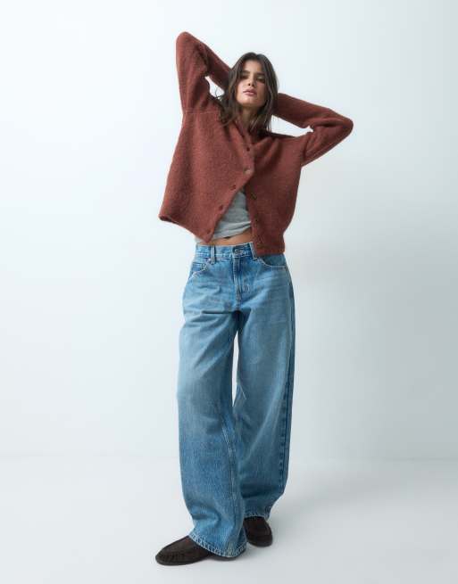 ASOS DESIGN - Cárdigan entallado con cuello en color toffee, 3 de 4