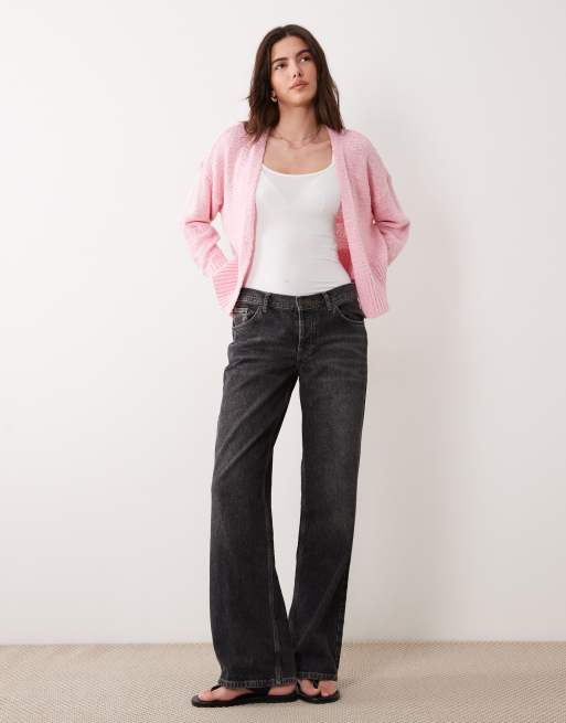 ASOS DESIGN - Cardigan fil-à-fil rosa fiammato, 2 di 4