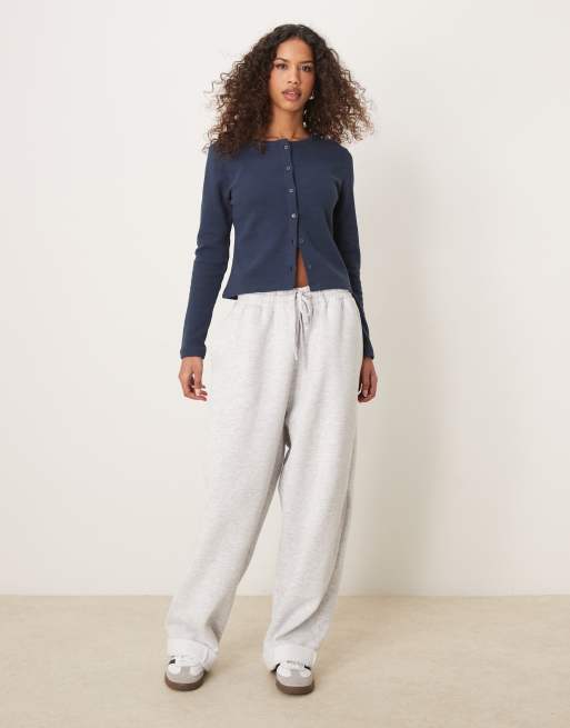 ASOS DESIGN - Cardigan girocollo blu navy a nido d'ape, 2 di 4