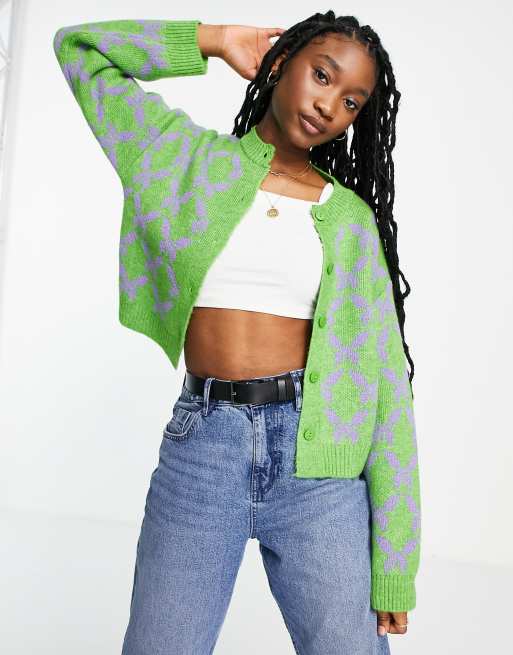 ASOS DESIGN - Cardigan girocollo con farfalle, 3 di 4