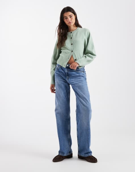 ASOS DESIGN - Cardigan girocollo verde menta con maniche raglan - view 1