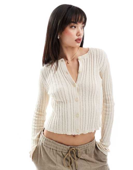 ASOS DESIGN - Cardigan in filato testurizzato con bottoni