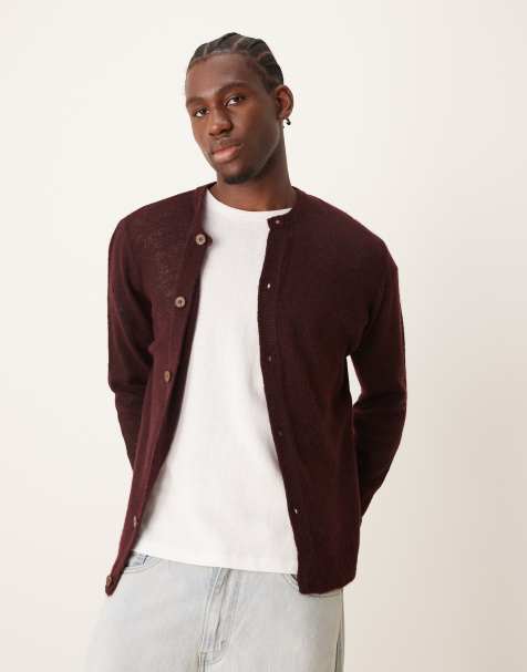 ASOS DESIGN -  Cardigan in maglia bordeaux - view 1