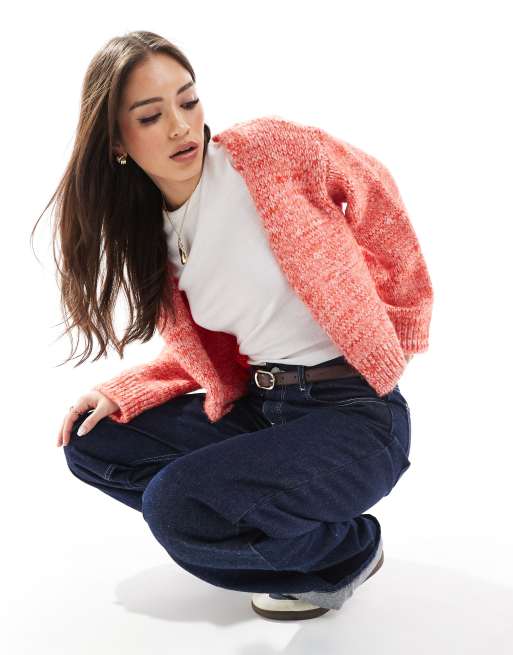 ASOS DESIGN - Cardigan in maglia fil-à-fil con filato multicolore mélange