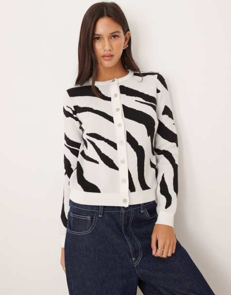 ASOS DESIGN - Cardigan in maglia morbida al tatto con motivo zebrato - view 1