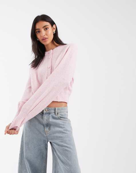 ASOS DESIGN cardigan in maglia rosa - view 1