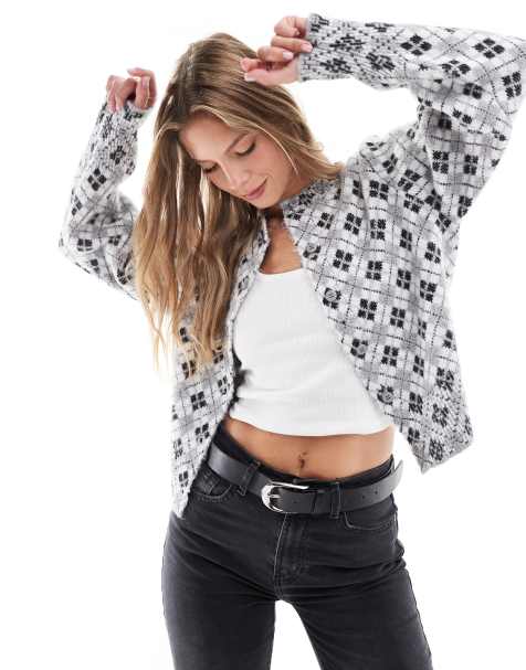 ASOS DESIGN - Cardigan in maglia soffice a losanghe - view 1