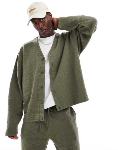 ASOS DESIGN - Cardigan kaki con bottoni - view 1