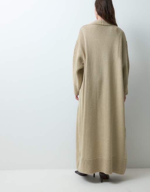 ASOS DESIGN cárdigan largo de punto en crema, 3 de 5