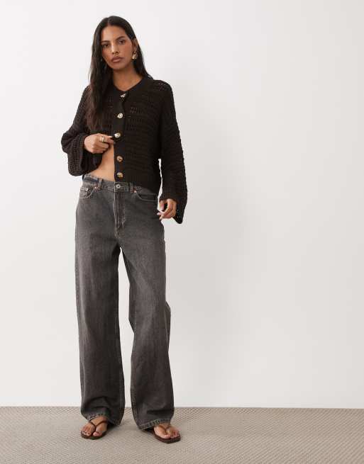 ASOS DESIGN cardigan lavorato a maglia con bottoni dorati marrone, 2 di 4