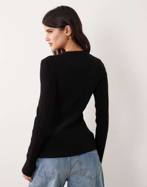 ASOS DESIGN cardigan lungo aderente a coste nero, 4 di 4