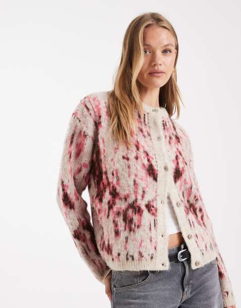 ASOS DESIGN - Cardigan med abstrakt mønster og rund hals - view 1