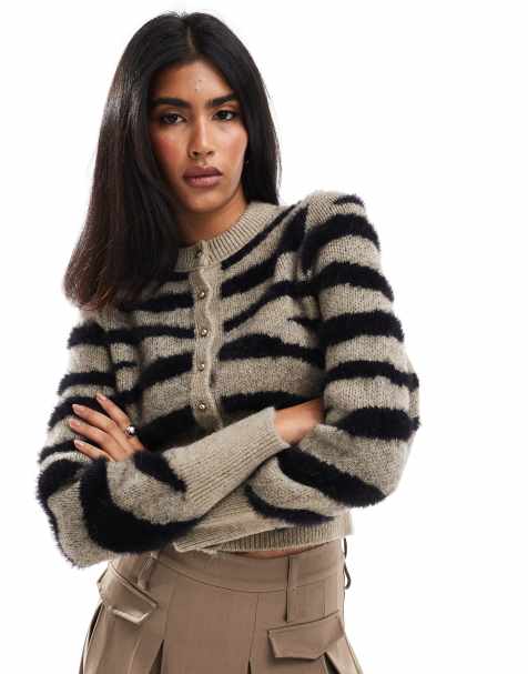 ASOS DESIGN - Cardigan med rund hals og dyreprint - view 1