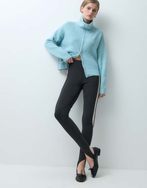 ASOS DESIGN cardigan met dubbele rits en oversized kraag in babyblauw, 2 van 5