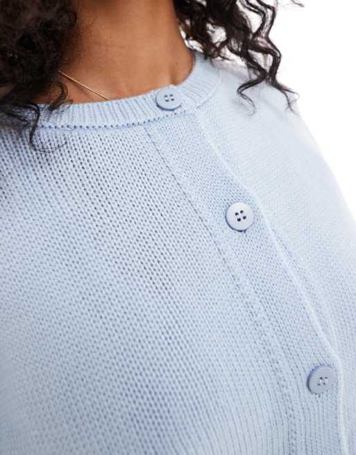 ASOS DESIGN - Cardigan oversize in maglia celeste chiaro, 3 di 4