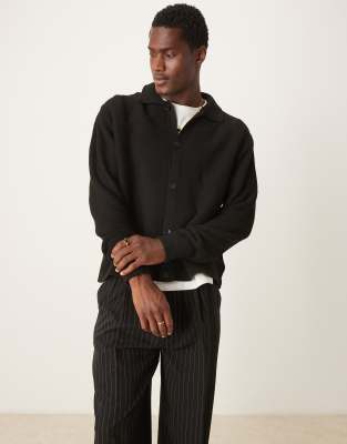 ASOS DESIGN - Cardigan oversize in maglia nero - view 1