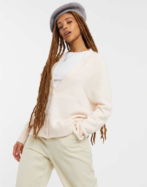 ASOS DESIGN - Cardigan oversize morbido color crema