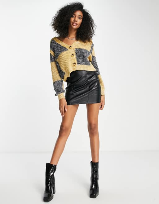 ASOS DESIGN - Cardigan spesso taglio corto con motivo a quadri, 4 di 4