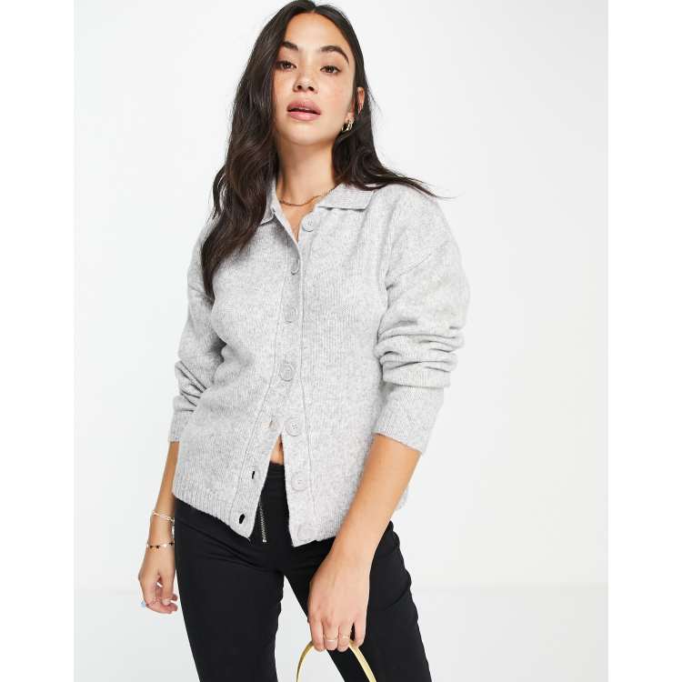 Grey clearance button sweater