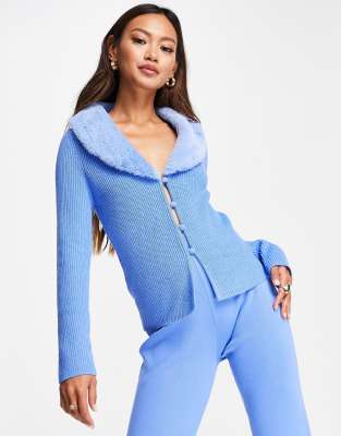 asos blue cardigan with letter a