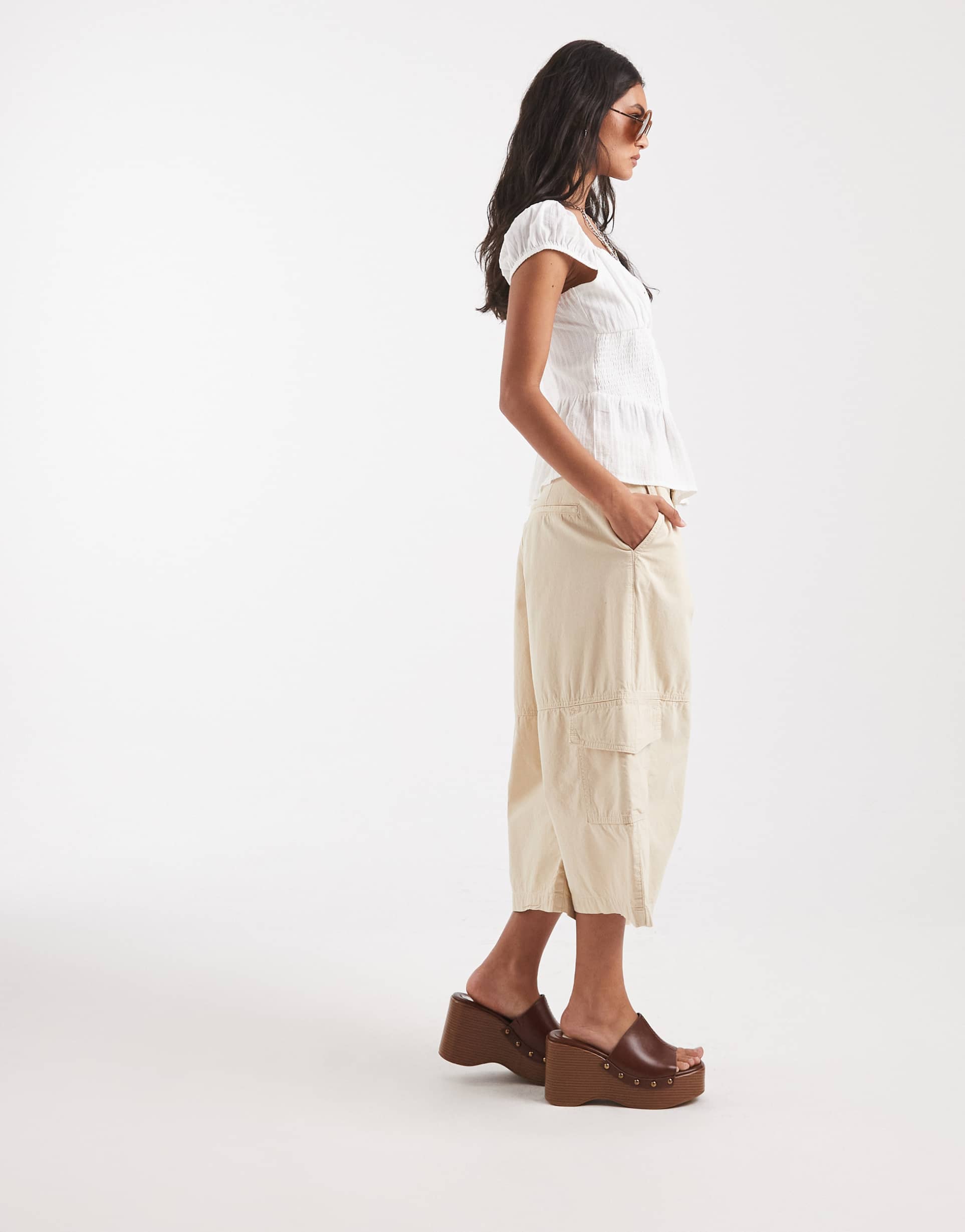 asos design cargo bermuda shorts in camel