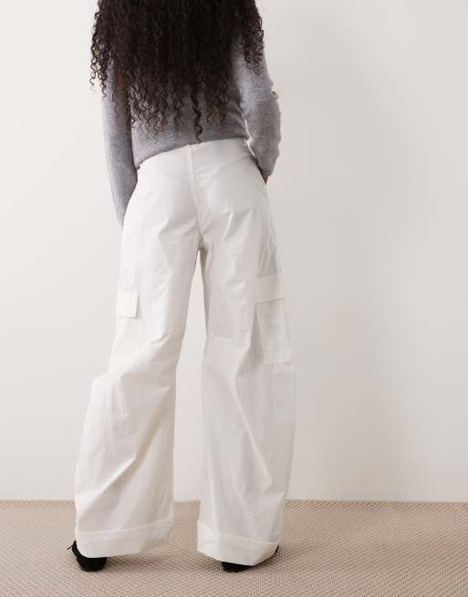 ASOS DESIGN cargo casual à revers blanc, 4 de 5