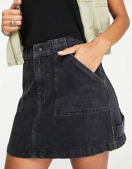 Black denim skirt clearance asos