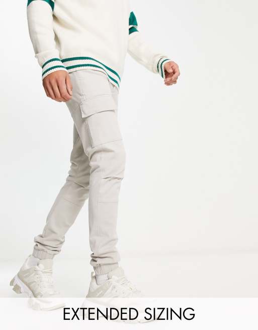 ASOS DESIGN – Cargo-Hose mit engem Schnitt in Hellgrau