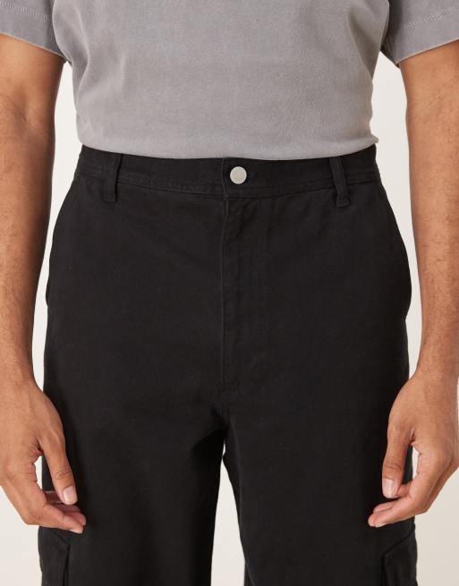 ASOS DESIGN Cargo-Hose mit geradem Schnitt in Schwarz, 5 von 5