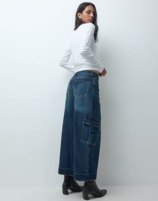 ASOS DESIGN Cargo-Jeans mit Utility-Taschen in mittlerer Waschung, 4 von 5